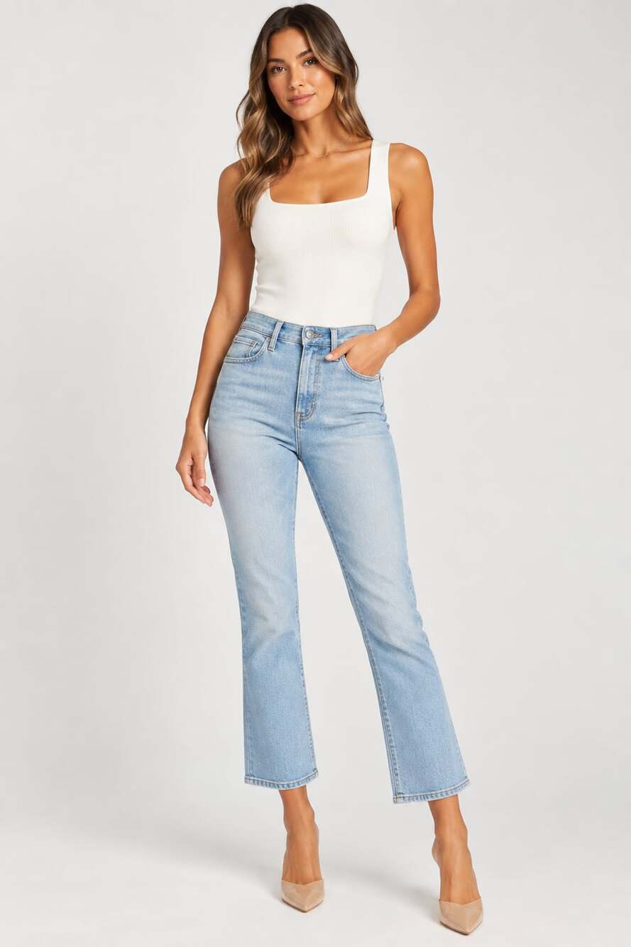 L'Agence Mira Ultra High Rise Crop Micro Boot Jeans in Barker, Size 25